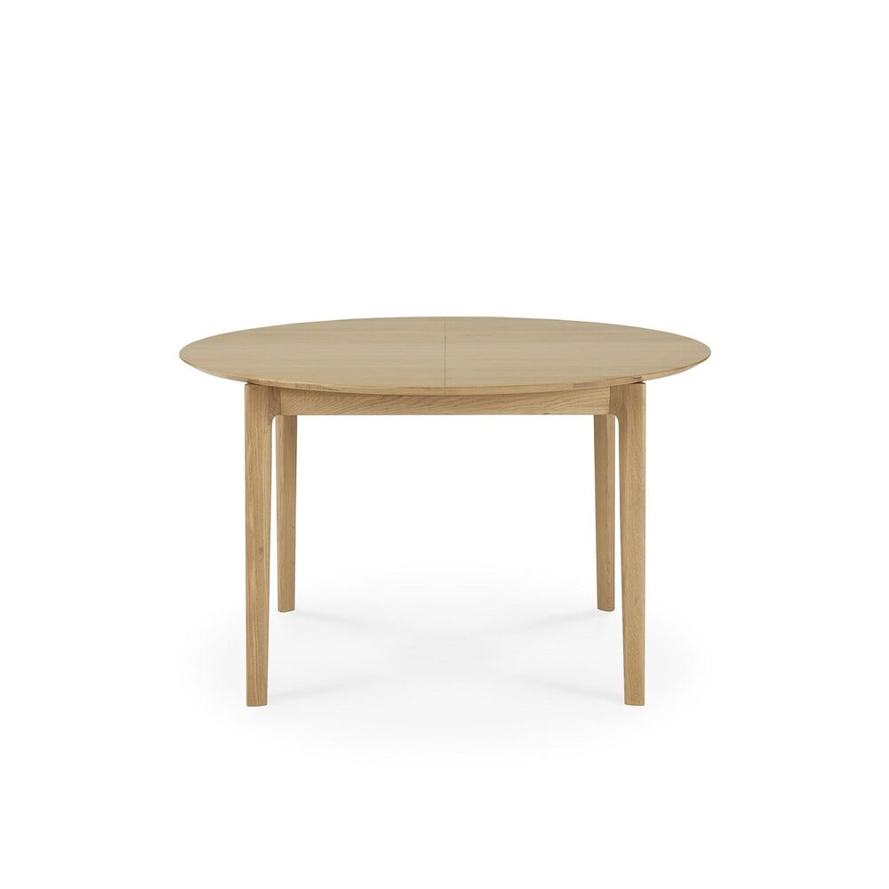 Ethnicraft Oak Bok Round Extendable Dining Table Holtzner